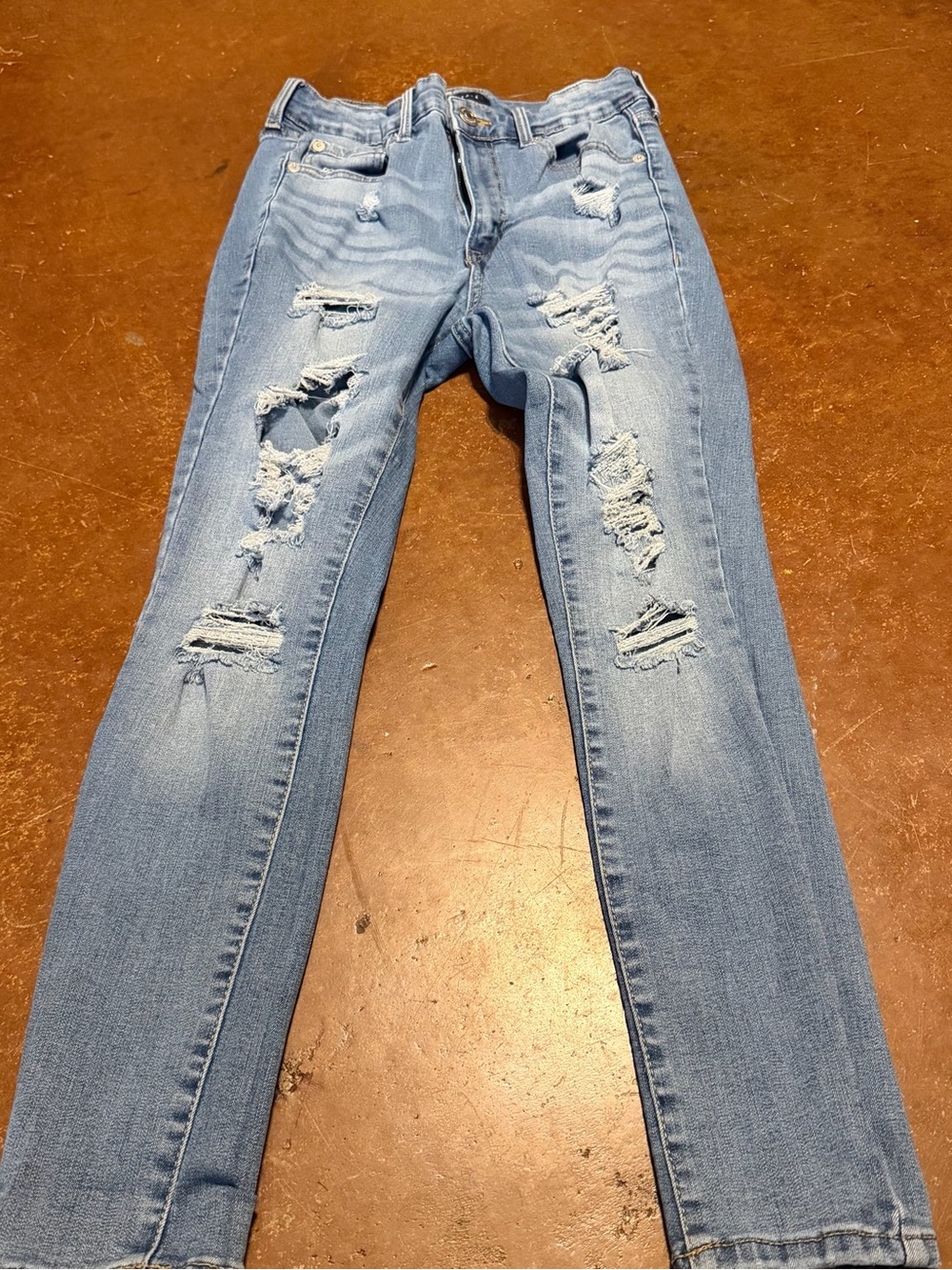Aeropostale Light Blue Distressed High-Rise Jeans
